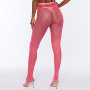 Savage X Fenty NWT XS/S Fishnet Tights Pink